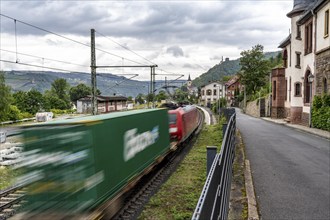 Upper Middle Rhine Valley, railway line on the right bank of the Rhine, goods train line, up to 400