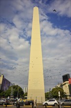 The obelisk, the landmark in the centre of Buenos Aires, Argentina, South America