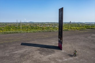 Sculpture Bramme for the Ruhr area by Richard Serra, on the Brammentrail, mountain bike trail on