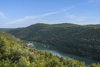 Limski Canal, Lim Channel, Lim Fjord, narrow inlet on the west coast of the Croatian peninsula of