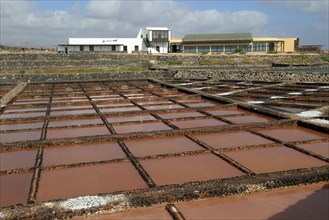 Evaporation of sea water in salt pans, Museo de la Sal, Salt museum, Las Salinas del Carmen,