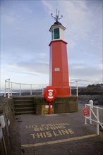 Victorian Harbour Lighthouse navigational aid, Watchet, Somerset, England, United Kingdom, Europe