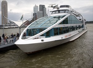 Spido boat trips offer tourist excursion visits on the River Maas around the Port of Rotterdam,