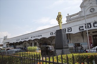 Statue of Colonel Henry Steele Olcott, American Buddhist, Fort Railway Station, Colombo, Sri Lanka,