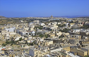 High density buildings looking east towards Xewkija from the town of Rabat Victoria Gozo, Malta,