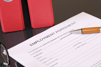 Blank form of an employment contract in English