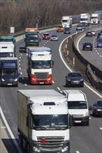 Car traffic, motorway, truck traffic