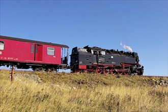 HSB, Harz narrow-gauge railway, locomotive, steam engine, smoke, HSB railway, Brockenbahn, Harz,