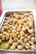 Baked potatoes on a marriage buffet, Bavaria, Germany, Europe