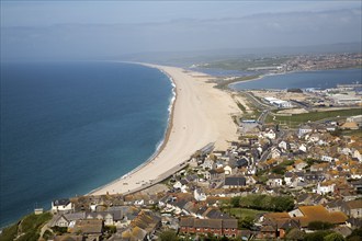 Chesil beach from Portland Bill, Dorset, England, United Kingdom, Europe