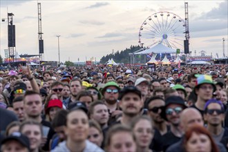 Adenau, Germany, 8 June 2024: Fans at the Rock am Ring Festival. The festival takes place at the