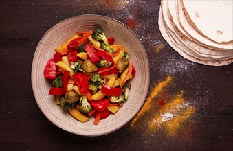 Sabji, vegetable stew, Indian, homemade, no people