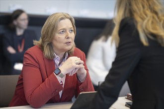 Bärbel Bas (SPD), President of the Bundestag, recorded during the SPD parliamentary group meeting