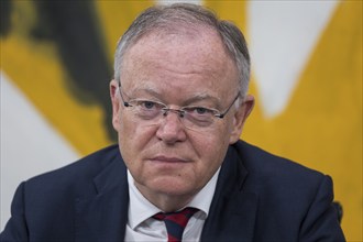 Stephan Weil (Minister-President of Lower Saxony, SPD) at a press conference after the