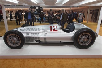 A Mercedes Benz W 154 racing car from 1939 is on display at Techno Classica, the trade fair for