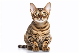 Bengal cat on white background. KI generiert, generiert AI generated