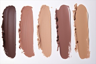 Different shade sof makeup foundation swatches. KI generiert, generiert, AI generated