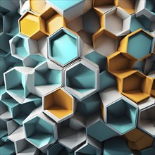 Abstract artwork based on the hexagonal patterns of a honeycomb highlighting efficient structural