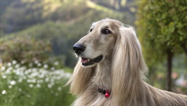 Pets, Dog, Afghan Hound, Afghan Greyhound, AI-generated, AI generated