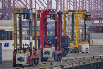 Container terminal in the seaport of Bremerhaven, Eurogate Container Terminal with almost 50