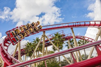 Rip Ride Rockit roller coaster at Universal Studios theme park in Orlando, Florida, USA, North