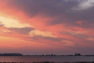 Evening sky at the Baltic Sea near Peenemünde, September, Mecklenburg-Western Pomerania, Germany,