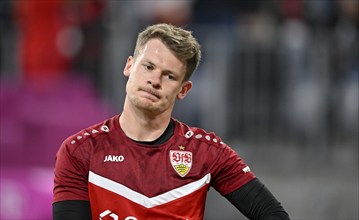 Goalkeeper Alexander Nübel VfB Stuttgart (33) portrait, pensive, Allianz Arena, Munich, Bavaria,