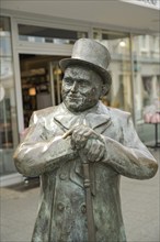 Franz Joseph Burda in the role of Andre, statue, Malergasse, Offenburg, Baden-Württemberg, Germany,