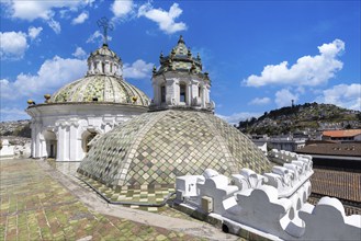 Quito, Ecuador. Society of Jesus church near cathedral basilica San Francisco in historic center