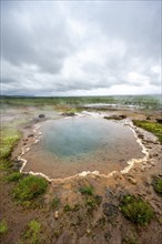 Hot spring, Haukadalur geothermal field, Golden Circle, South Iceland, Iceland, Europe