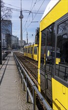 Tram stop, Alexanderplatz, Berlin, Germany, Europe