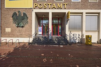 Entrance to the Wesel post office at Berliner-Tor-Platz in Wesel, Lower Rhine, Wesel district,