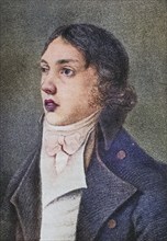 Samuel Taylor Coleridge, 1772-1834, English poet, critic and philosopher, Illustration from the