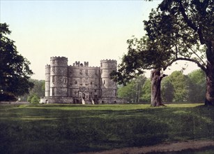 Lulworth Castle is a castle located in East Lulworth, Dorset, south of Wool, England, c. 1890,