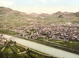 View of Trento, formerly Austria-Hungary, today South Tyrol, Italy, Historical, digitally restored