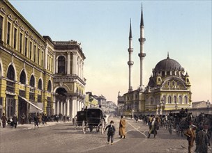 Place de Tophane, Constantinople, Turkey, Historical, digitally restored reproduction from a 19th