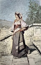 Stella, a young Italian woman in peasant dress, possibly a model for Goethe's tragedy Stella,