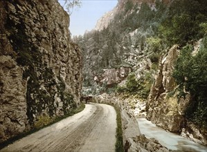 On the road between Voss & Stalheim, Norway, View from 1885, Historical, digitally restored