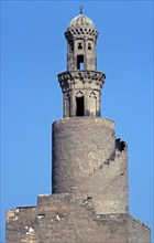 Minaret, Ibn Tulun Mosque, Cairo, Egypt, September 1989, vintage, retro, old, historical, Africa