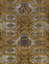 Wooden ceiling in the cathedral of Altamura, Apulia, Italy, Europe