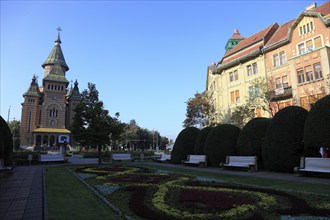 Banat, Timisoara, Timisoara, Orthodox Cathedral, houses at Piata Victoriei, Victory Square,