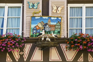 Half-timbered house in the old town, Colmar, Alsace, Bas-Rhin, France, Europe