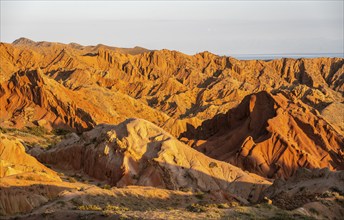 Red rocks, canyon of eroded sandstone formations, red and orange sandstone rocks, fairytale gorge,