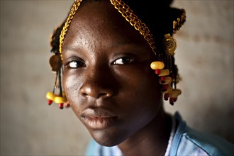 Portrait of a teenage girl from the Fula ethnic group Gambia