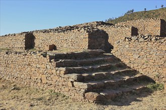 Ruins of the palace of the Queen of Sheba near Aksum, Axum, Dongur Palace, Ethiopia, Africa