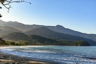 Sunset at Bonete beach on the island of Ilhabela on the coast of Sao Paulo, Bonete beach, Ilhabela,