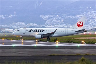 J-Air Embraer 170 aircraft with registration number JA220J at Itami Airport (ITM) in Osaka, Japan,