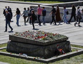 Commemoration at the Soviet memorial in Treptower Park to the Soviet soldiers who died during the