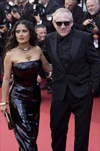 Cannes, France, 18.5.2024: Salma Hayek and Francois-Henri Pinault at the premiere of Emilia Perez