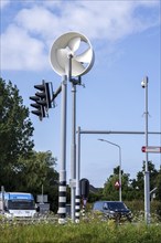 A mini wind power plant in the small Dutch town of Haarlemmermeer supplies the traffic lights at a